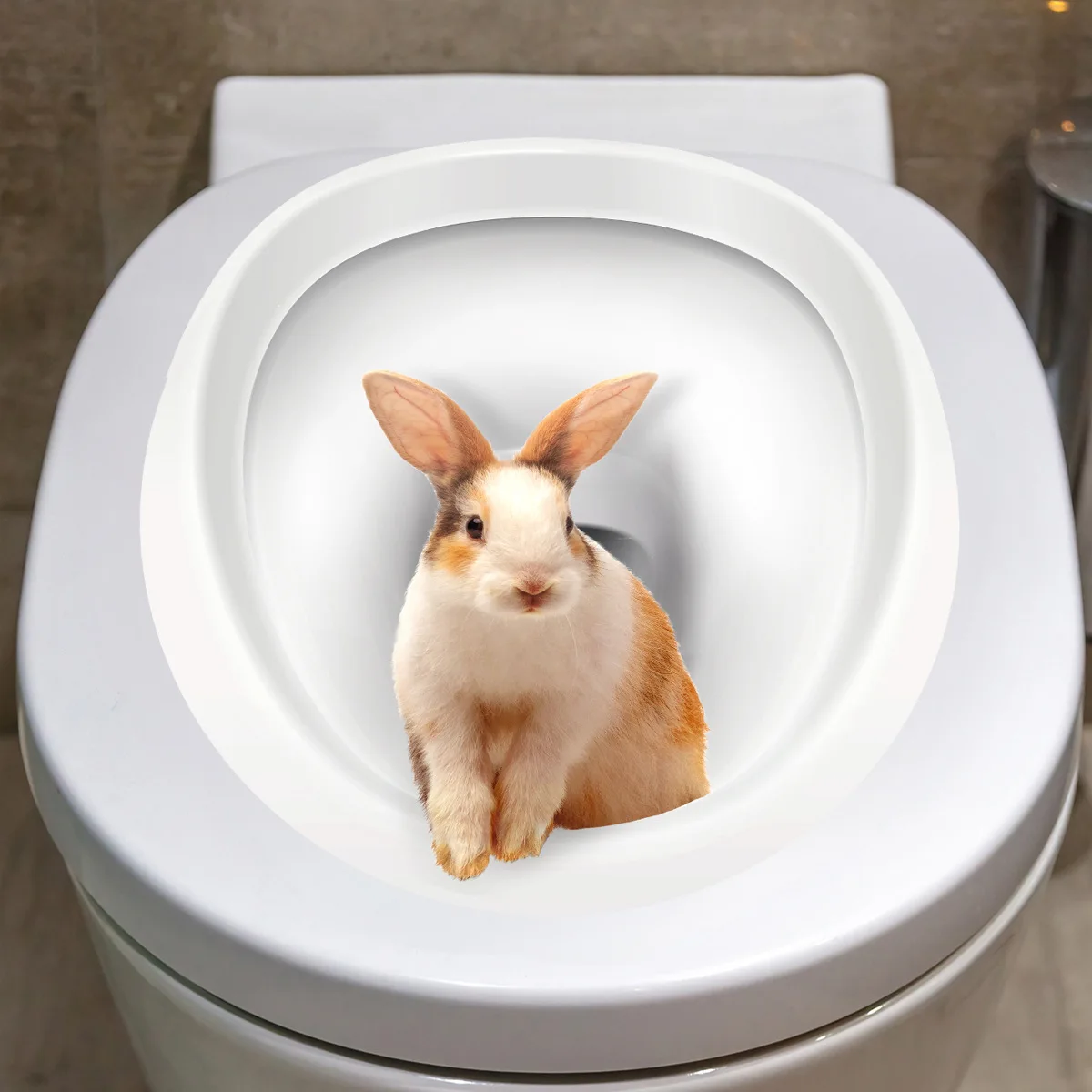 

20*25 см 3d трехмерная наклейка на унитаз с кроликом, настенная наклейка для гостиной, спальни, кабинета, туалета, декоративная наклейка на стену Bm1502