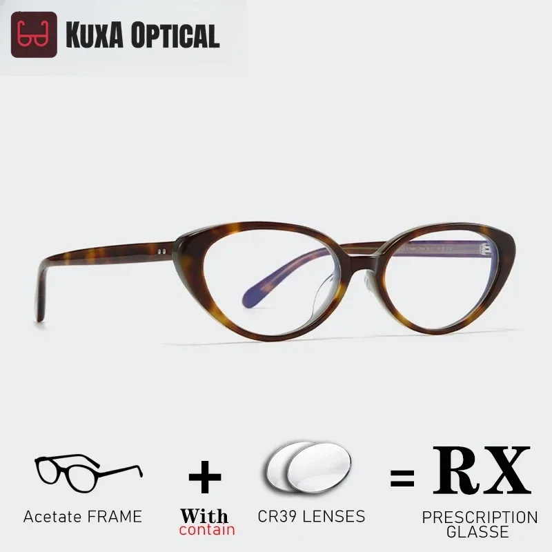 

KUXA женские модные ацетатные очки с очками по рецепту, оптические прогрессивные очки для чтения при близорукости, анти-УФ-линза, очки