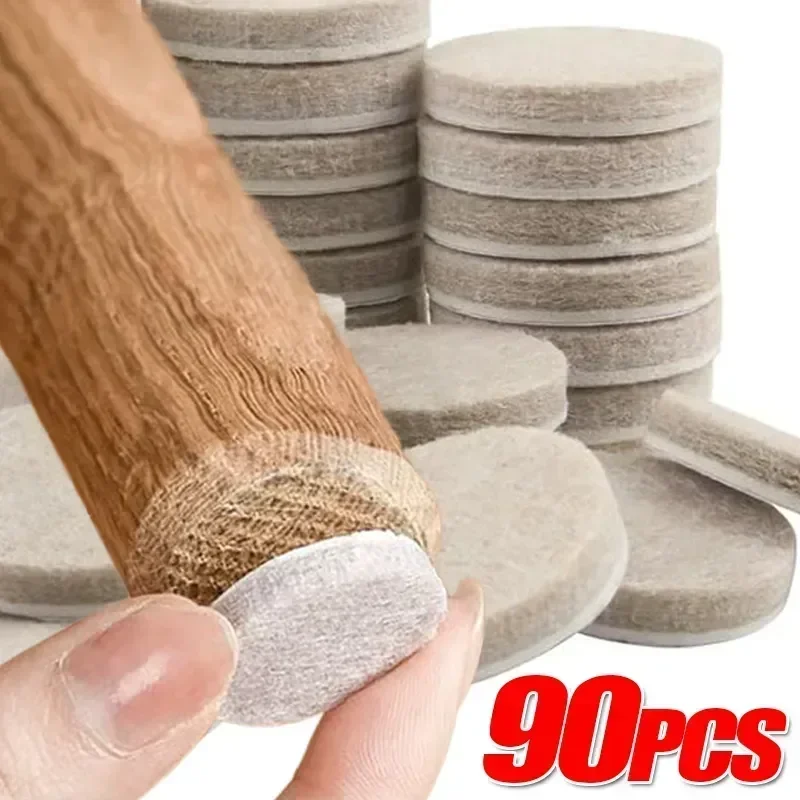 90/36/18Pcs Felt Pad Sticker Self Adhesive Desk Chair Sofa Legs Pads Square Round Bottom Furniture Table Legs Anti Scratch Cover