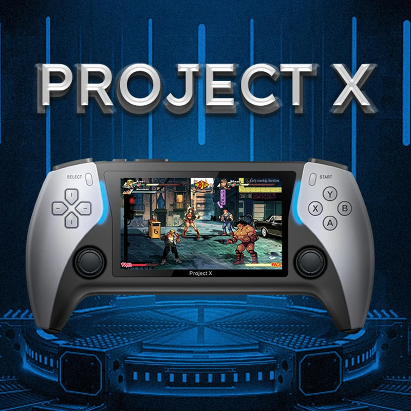 

The New Project X 4.3-Inch High-Defintion Ips Screenhandheld Game Console Supports Ps1 Arcade Hd Output For Two-Player Battle