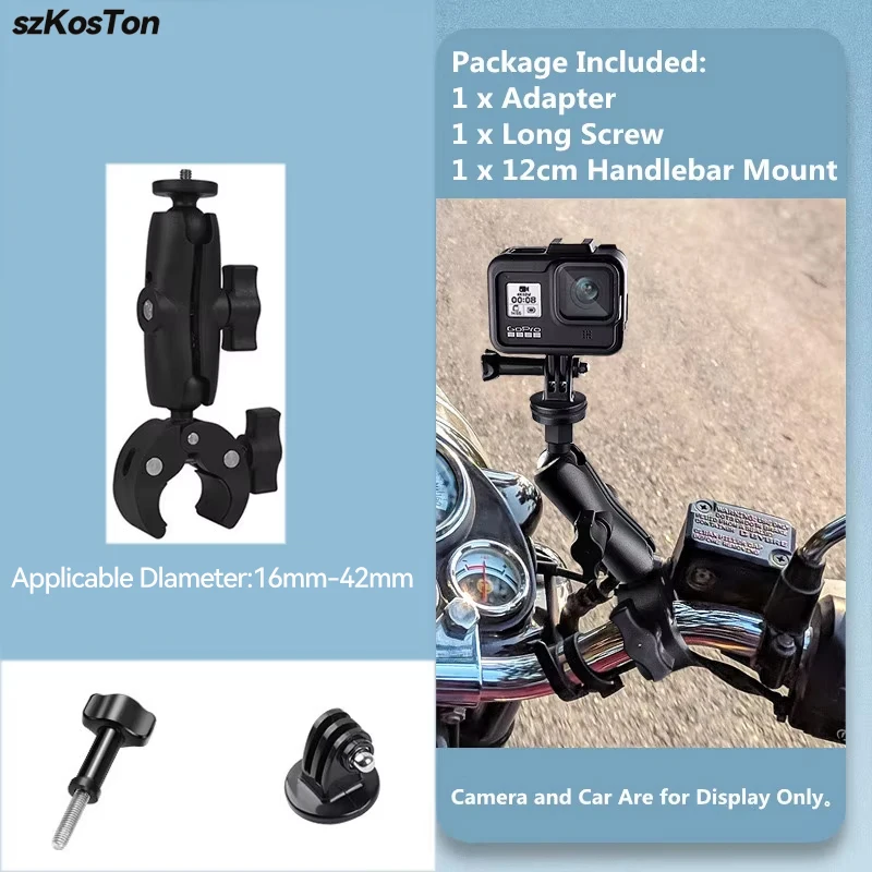 SZKOSTON Motorrad Fahrrad Kamera Halter Lenker Halterung Fahrrad Halterung für GoPro 13 12 11 10 9 8 DJI Action 6 5 Pro NANO Insta360 X5 X4 7