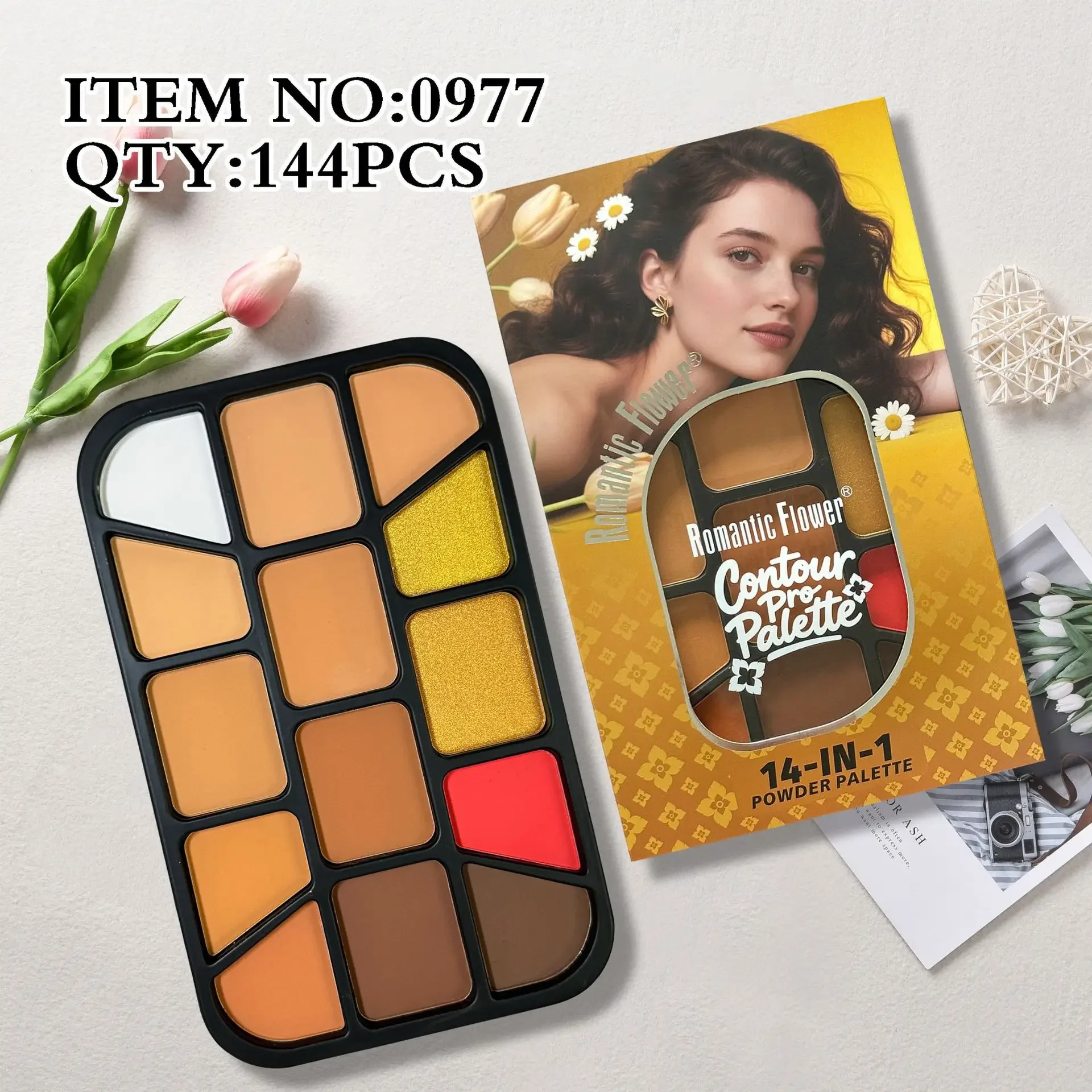 14-farbige All-in-1-Make-up-Palette, wasserfeste Gesichtskosmetik, Textmarker, Rouge, Konturpulver für langanhaltenden, frischen Look