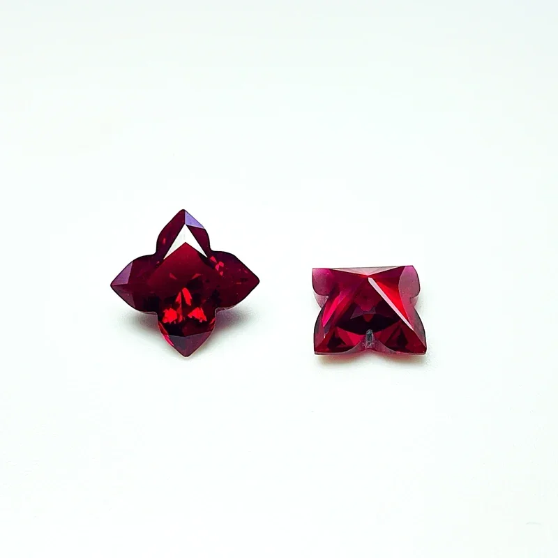 L-Ruby Plum Blossom Cut VVS1 Lab Grown Gemstone Pigeon Blood Red for Advanced Chamrs Jewelry Rings Earrings Making Certificate 4