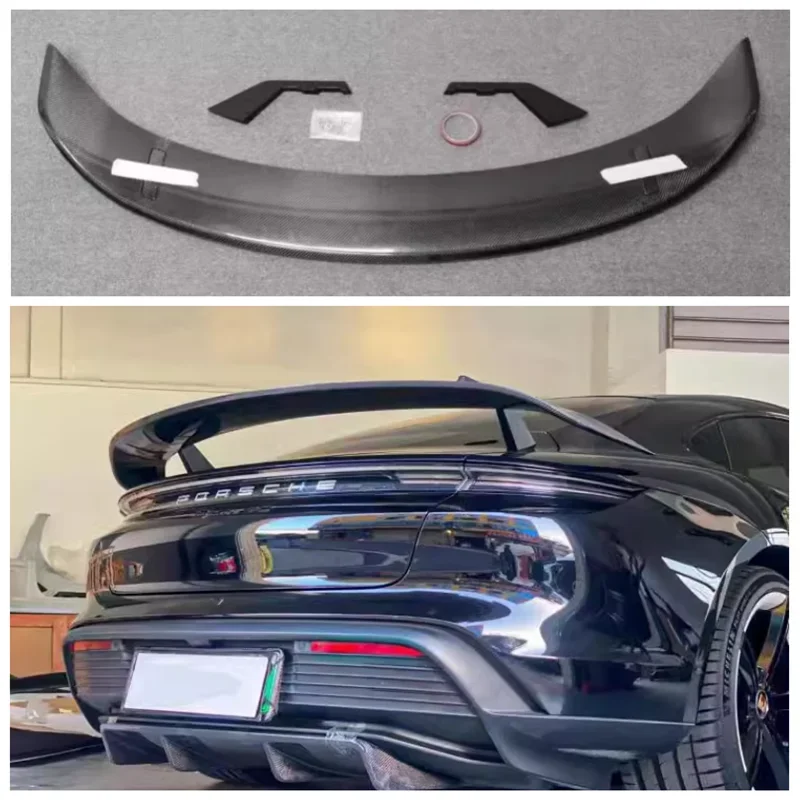 

For Porsche Taycan 2019-2024 High Quality Carbon Fiber Car Rear Bumper Wing Trunk Lip Spoiler