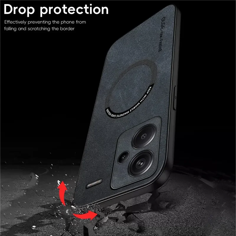 Magnetic Retro Leather Case For Xiaomi Redmi Note 13 Pro Plus Redmi Note13 Pro+ 5G Wireless Charging Phone Case Cover