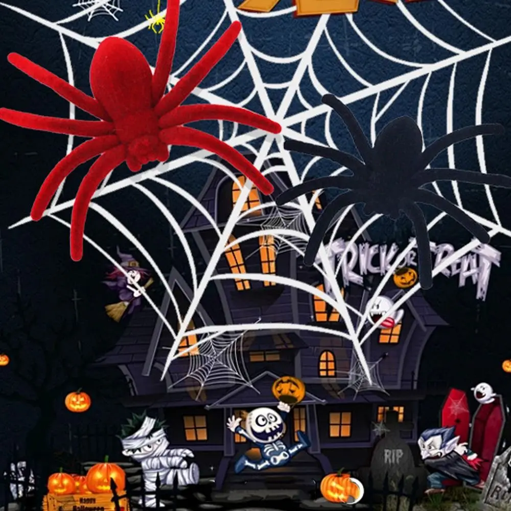 10PCS Spider Model Mini Halloween Plush Spider Simulation Realistic Fake 3D Spider Toy Scary Artificial Spider Outdoor Yard