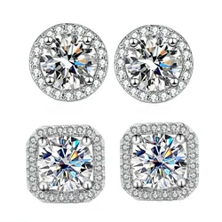 Diamond Earrings Mosonite Earring Square Bag Earrings marry Jewelry simple and fashionable party, Valentine's Day gift