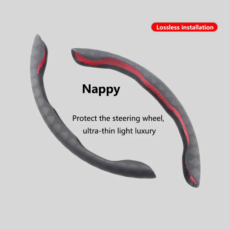 

The new card-style steering wheel cover diamond-shaped Nappy Four Seasons Universal Breathable anti-skid car handle cover