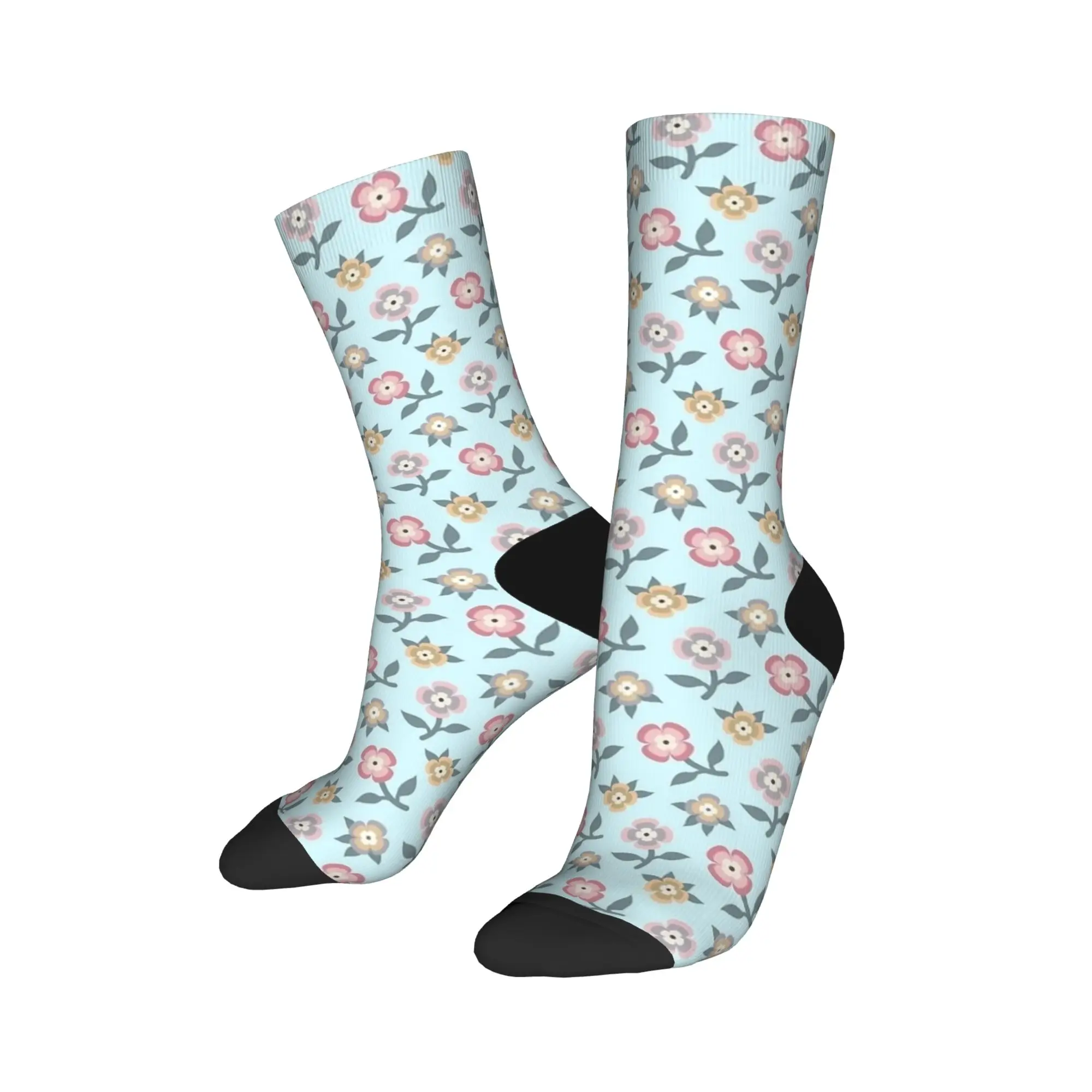 Flower Power Flowers Dress Socks  Retro Stockings Men High Quality Skateboard Socks Spring Custom Anti Skid Socks
