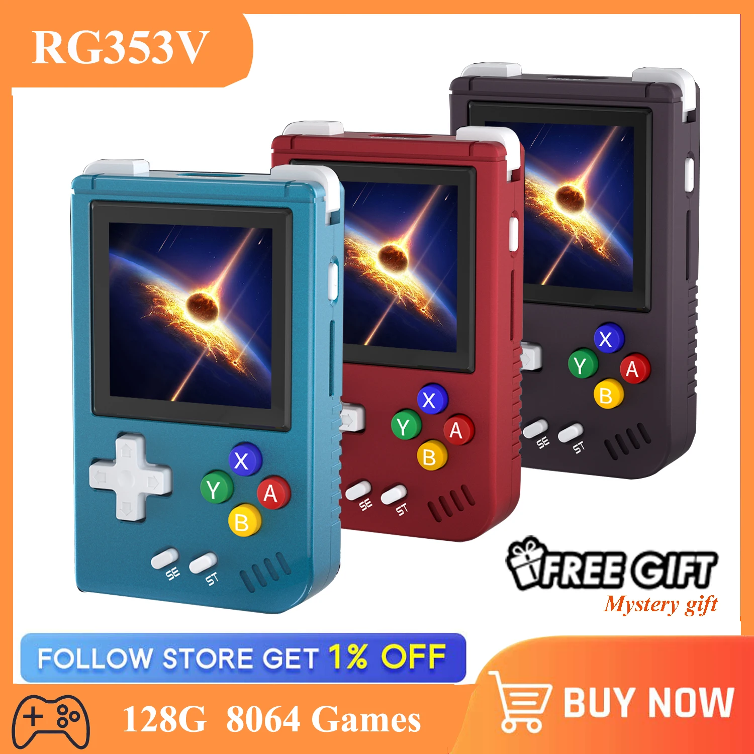 

ANBERNIC RG NANO Mini Retro Handheld Game Console Linux System 1.54" IPS Screen Metal Shell Portable Player 8064 Games