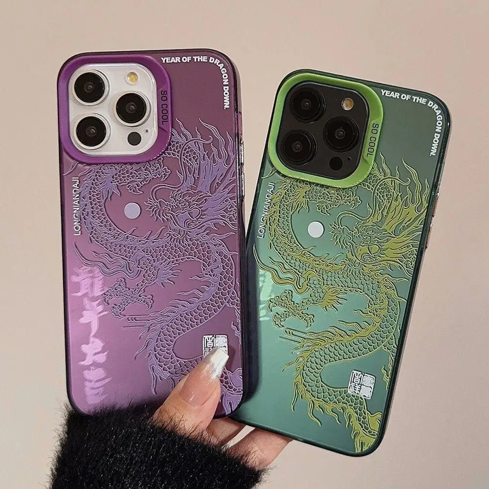 Luxury Laser Chinse Dragon Case Case for OPPO A98 5G A38 A17 A15 A58 A77 A57 A31 A76 A96 A74 A94 A78 3D Totem Anti-drop Cover