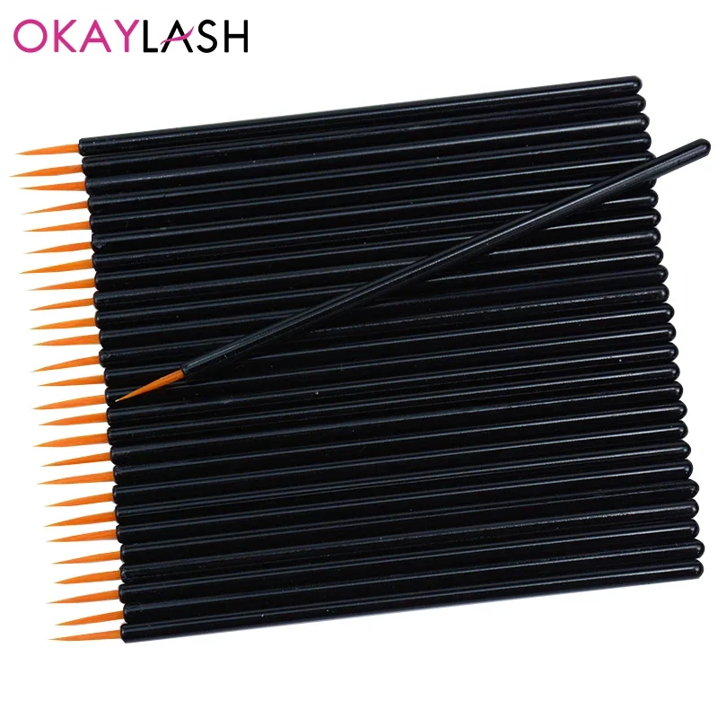 OKAYLASH 50 unids/lote delineador de Gel reutilizable pinceles para decoración de uñas pluma de pintura delineador de ojos desechable herramientas de maquillaje de belleza para ojos