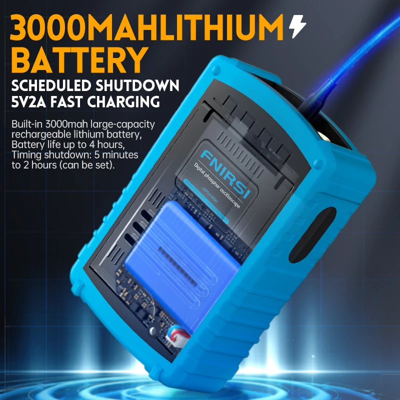 FNIRSI DPOX180H Ручной цифровой осциллограф 180 МГц-3 дБ 50000wfms/s двухканальный генератор сигналов 20 МГц зум FFT осциллограф