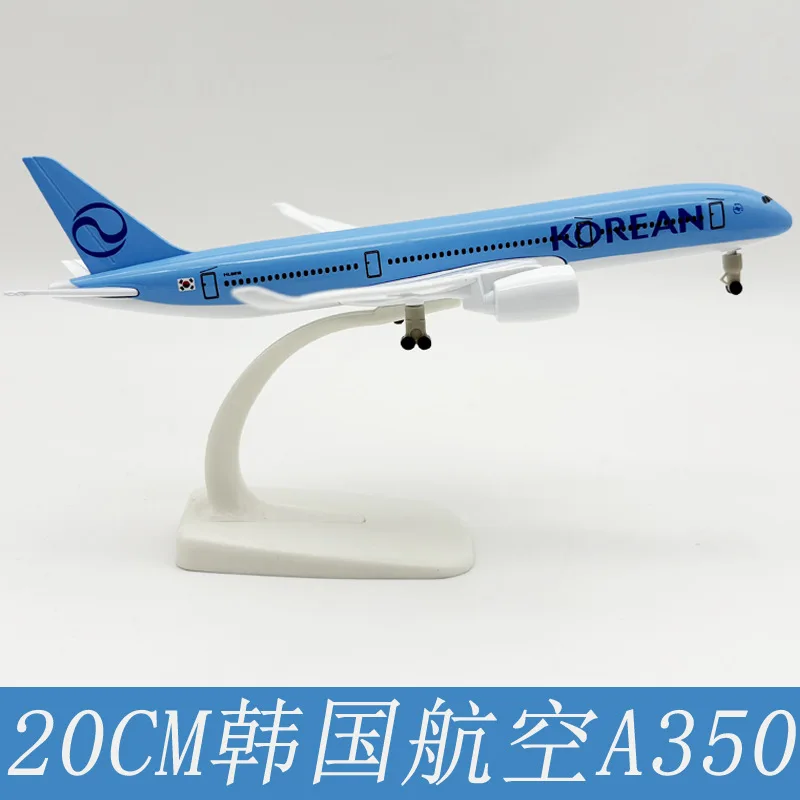 

20CM A350 Diecast Alloy Airplane Model Toys 1/400 Metal 350 Korean With Stand Plane Display collectible For Aviation Gift