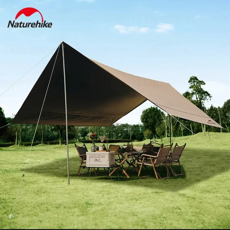 Naturehike Cloudy Camping Awning 10-12 Persons Tarp Shelter Canopy Black Vinyl Sunscreen Outdoor Hiking Waterproof PU18000MM