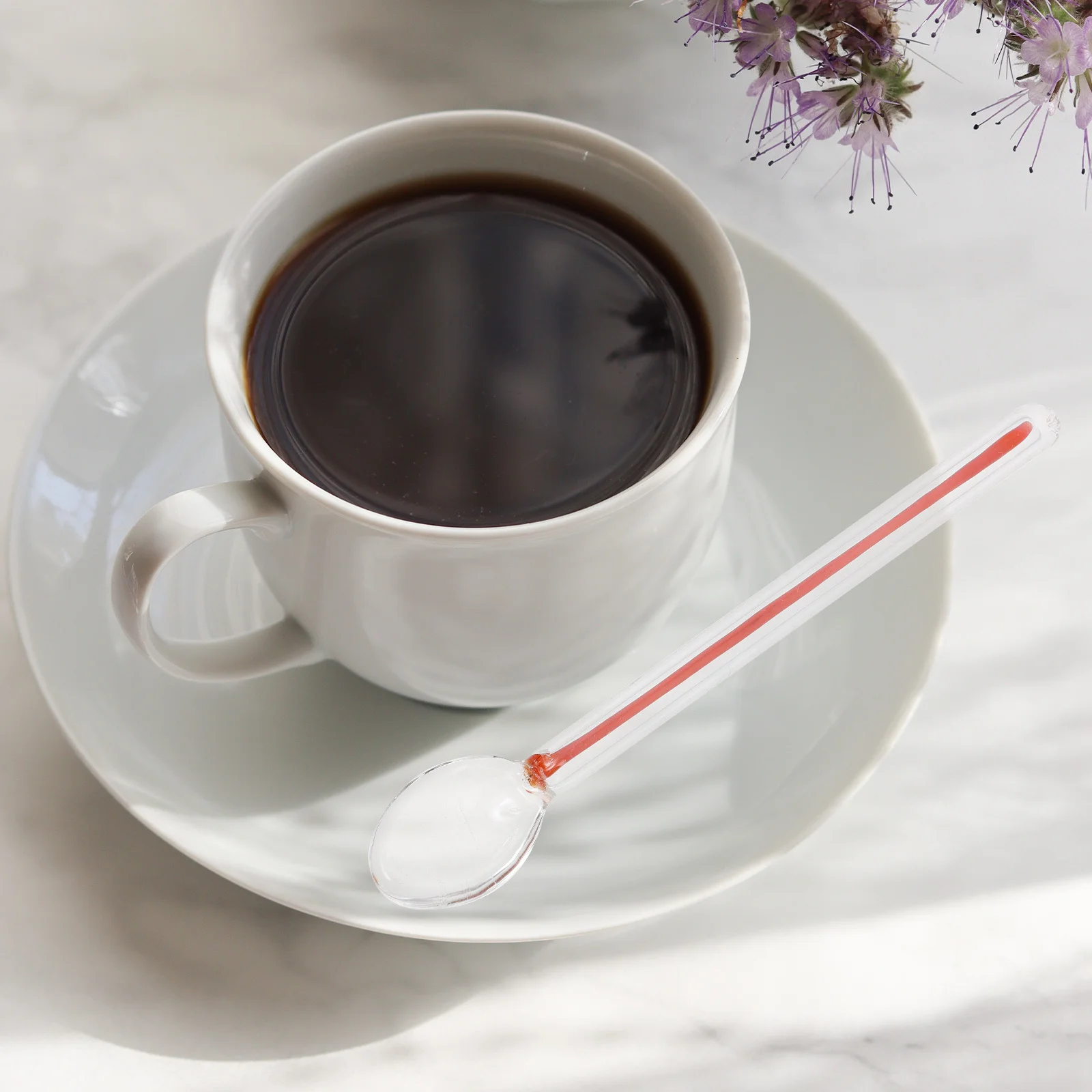 

4Pcs Glass Spoons Heat Resistant Long Handle Coffee Stirring Mixing Spoon Smooth Surface Glass Spoons Coffee Stir Sticks