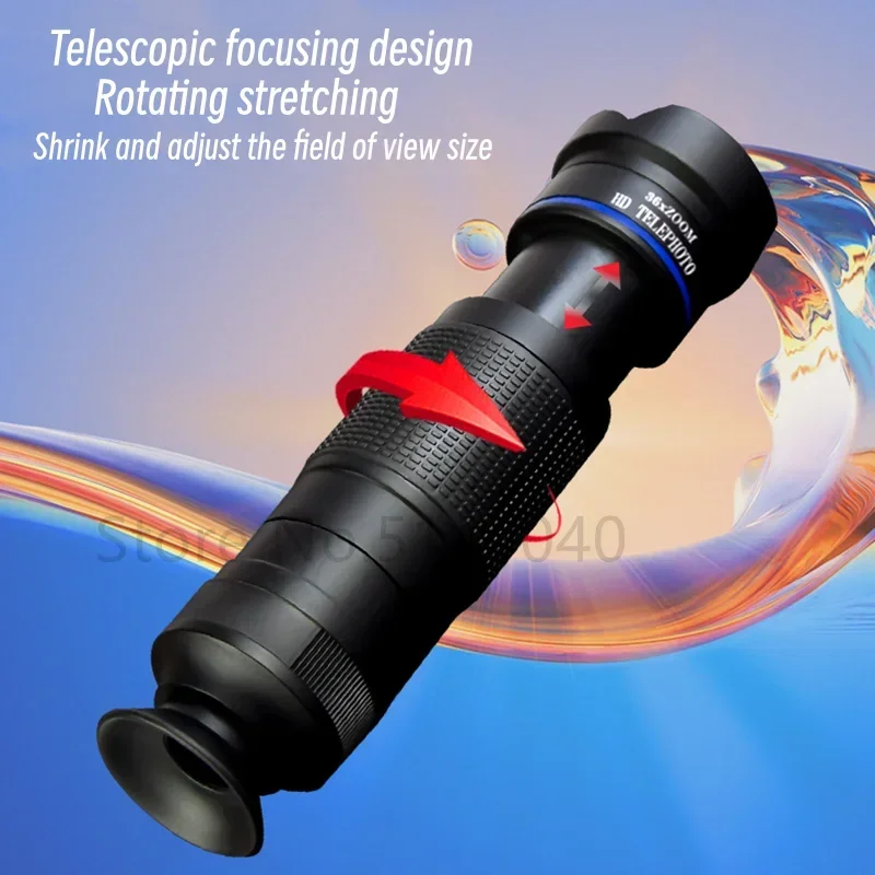 Mobile Phone Telescope HD Telephoto Lens Portable External Mobile Lens 36X ZOOM High-power HD Photo Telescope