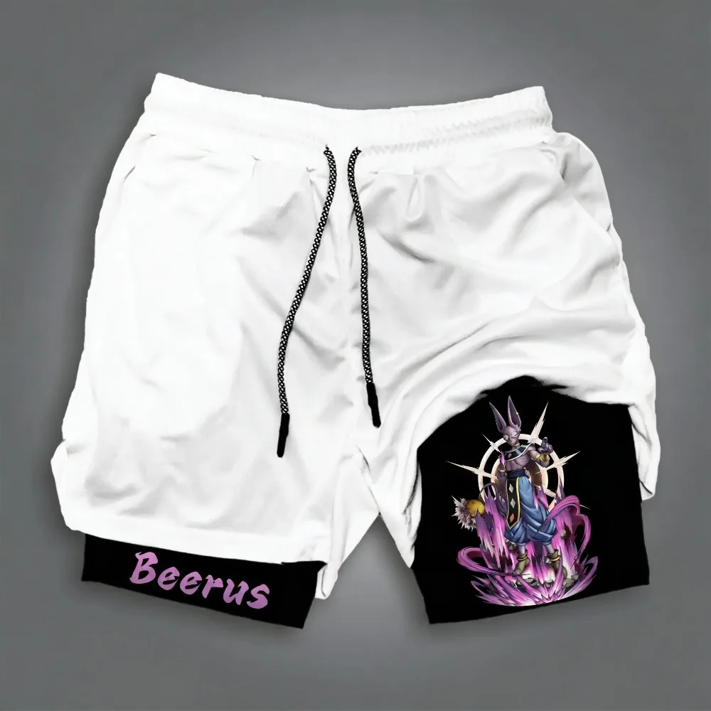 

Dragon Ball Beerus Unisex Harajuku Anime Printed 2026 Summer New Product Sports Breathable Quick Drying Double Layer Shorts