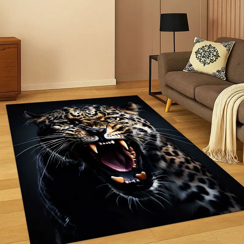 Leopard Cheetah Beast Animal Carpet Rug for Bedroom Living Room Sofa Playroom Doormat Home Decor,Kid Play Area Rug Non-slip