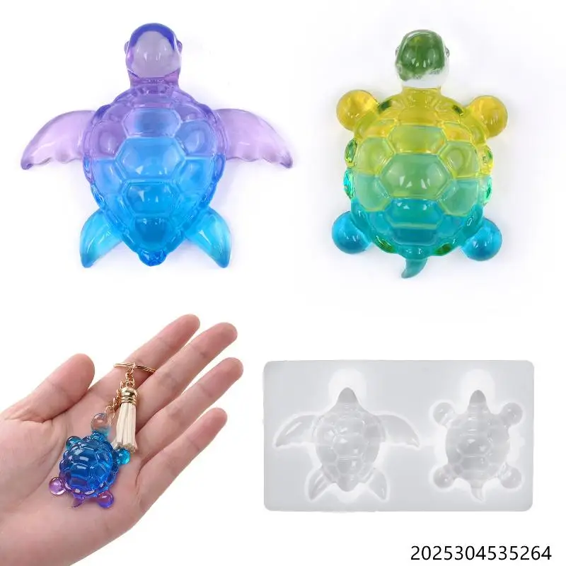 1Pcs Sea Turtle Keychain DIY Ocean Theme Silicone Mold Handcraft Epoxy Resin Mold