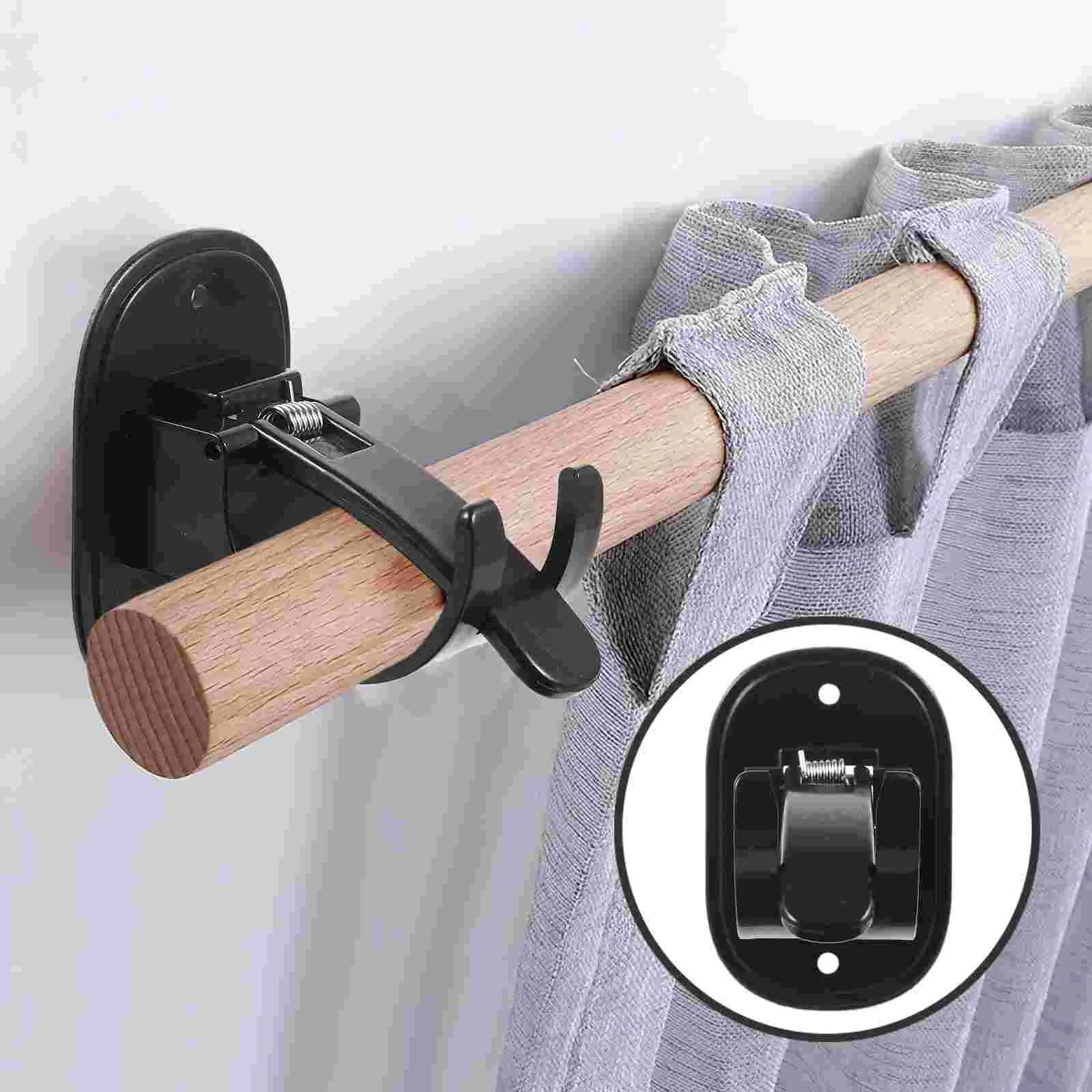 4 Pcs Curtain Rod Hanging Support Hanger Self Adhesive Hook Curtains Rods Shower Hooks