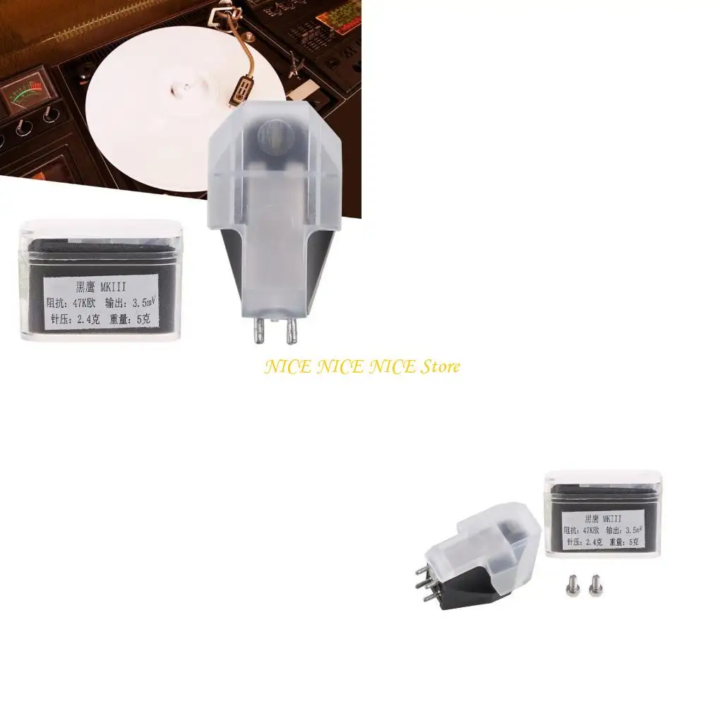 

13mm Hole Diameter Moving Cartridge for LP Turntable Phonograph Oval Music Recording Equipment