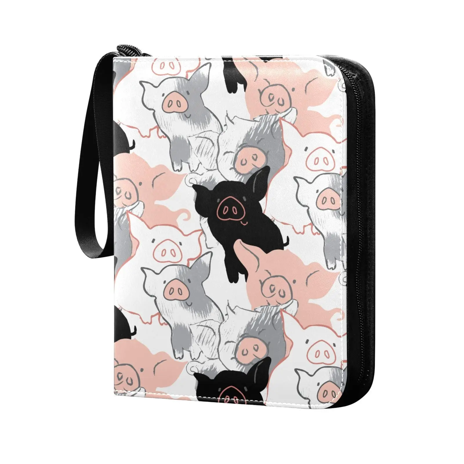 

Cartoon Pig Card Binder 4 Pocket Cards Binder 400 Double Sided Pocket Album for Sport Game Cards Unique Card Collection Storage