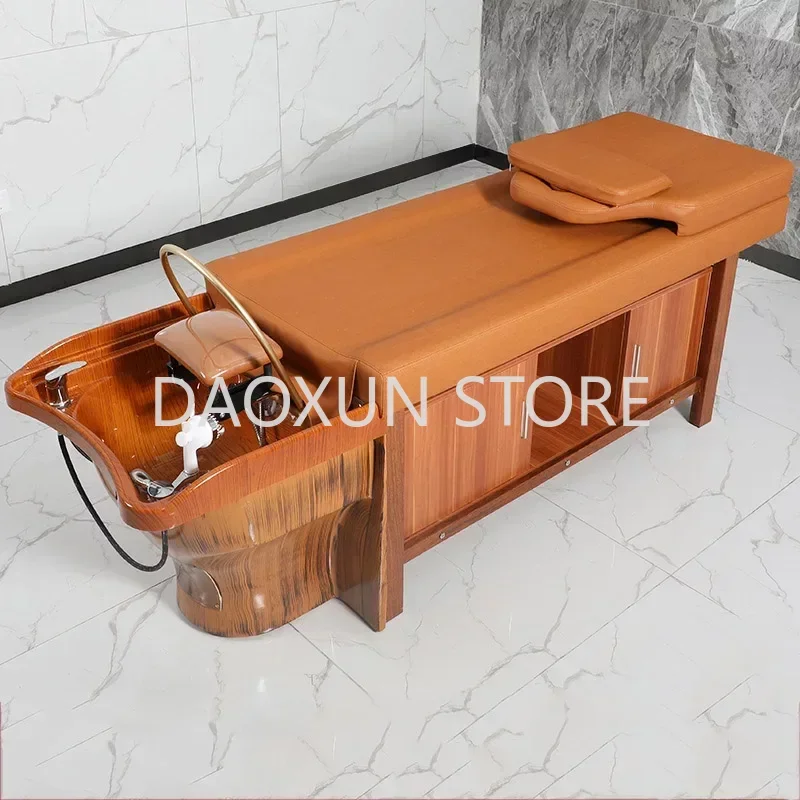 Head Spa Hair Washing Bed Luxury Lounge Water Circulation Shampoo Chair Salon Therapy Behandelstoel Salon Furniture MQ50SC