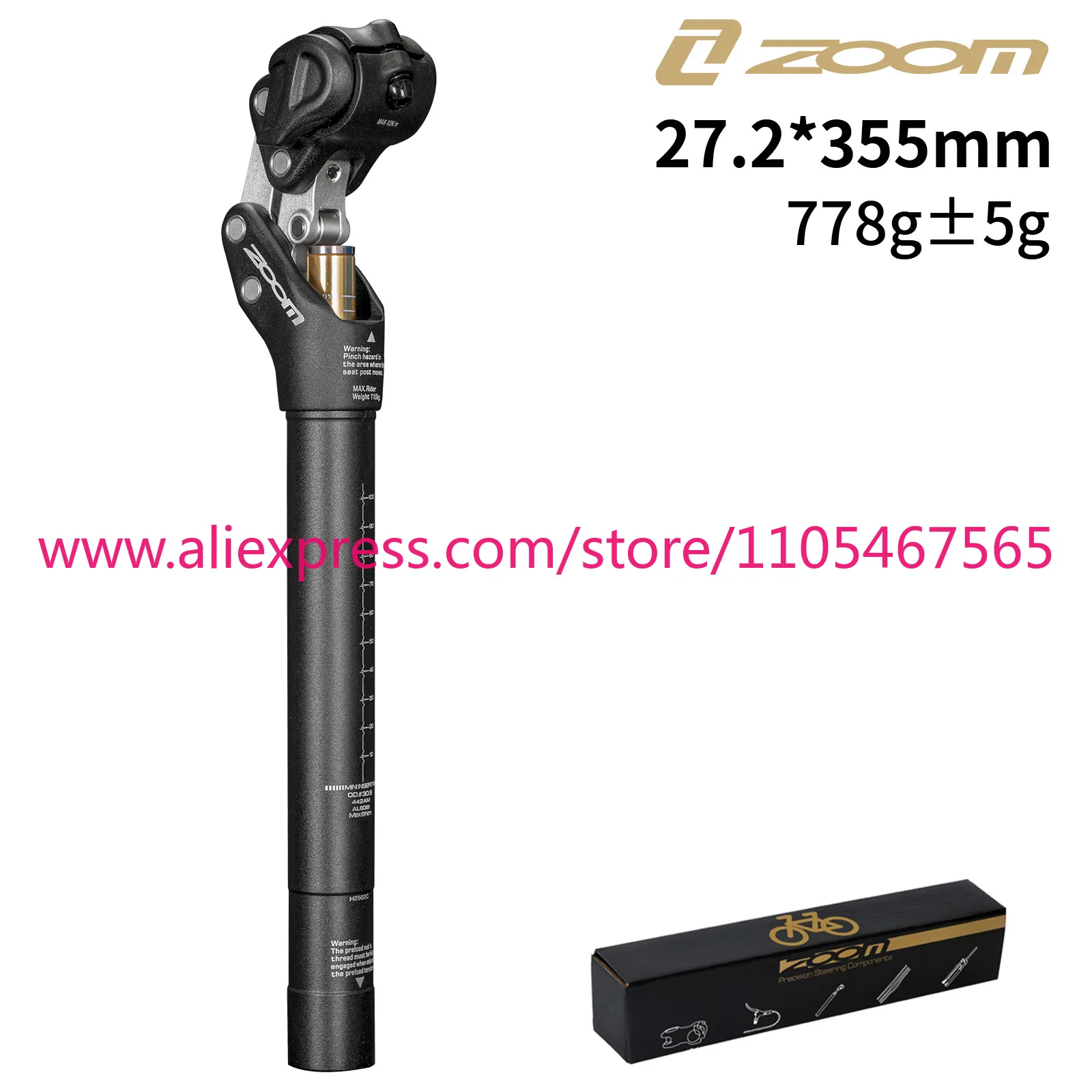1Pcs Zoom SP-442 Four-link Shock Absorber Bicycle Seat Bar 30.9-31 mm Diameter Alloy Material Soft and Hard Adjustment Accurate