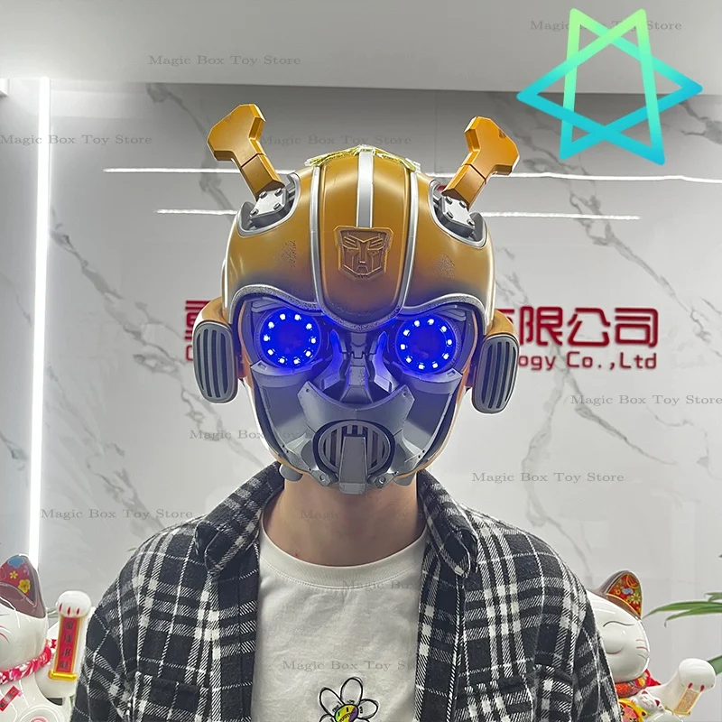 New Genuine Bumblebee 1:1 Helmet Genuine Anime Fiugre Wearable Face Changing With Speakers Model Dolls Decor Funny Xmas Gifts