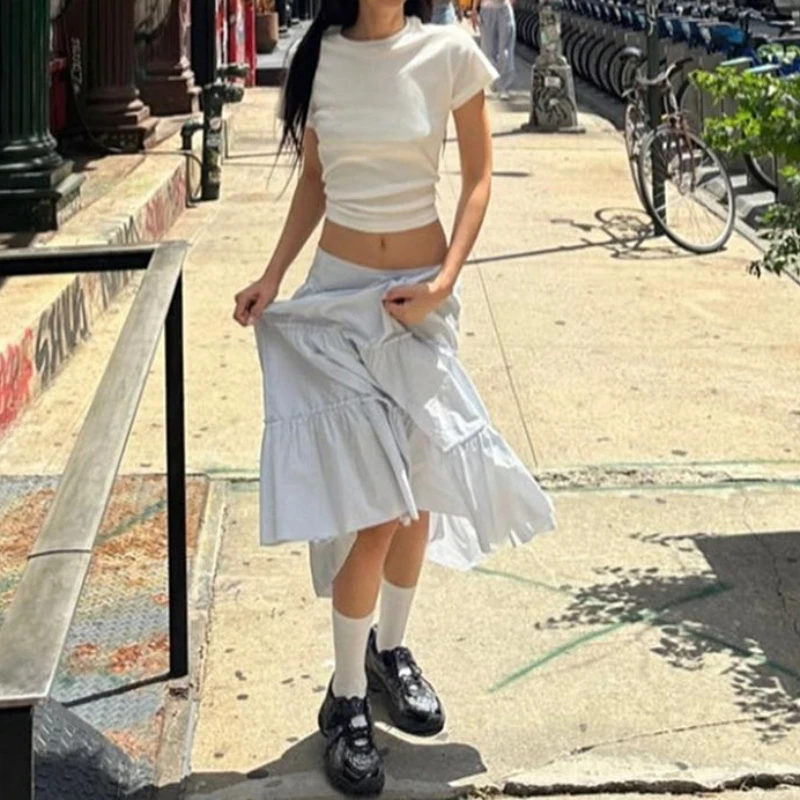 Gonna lunga retrò 2025 Gonna da fata con vita temperamento primaverile ed estivo