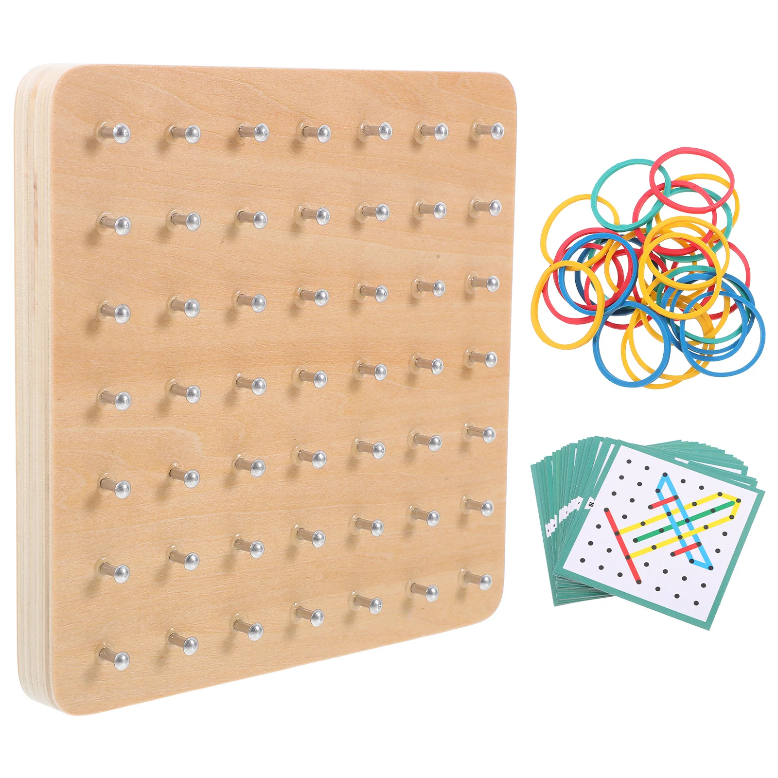 1 set 1 set houten geoboard kinderen vroeg leren nagelbord plaat educatieve geometrie puzzelspel wiskunde leermiddel