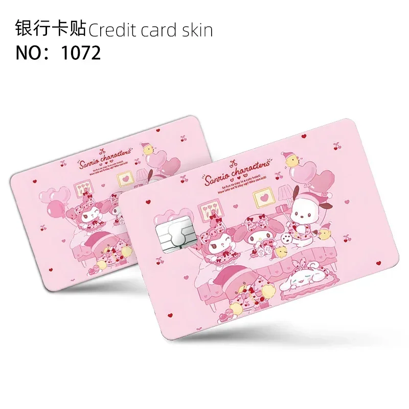 Various Sanrio Anime Bank Credit Cards Bus Pass Stickers Cool Decoration Waterproof and Scratch Resistant Stickers Toys Gifts