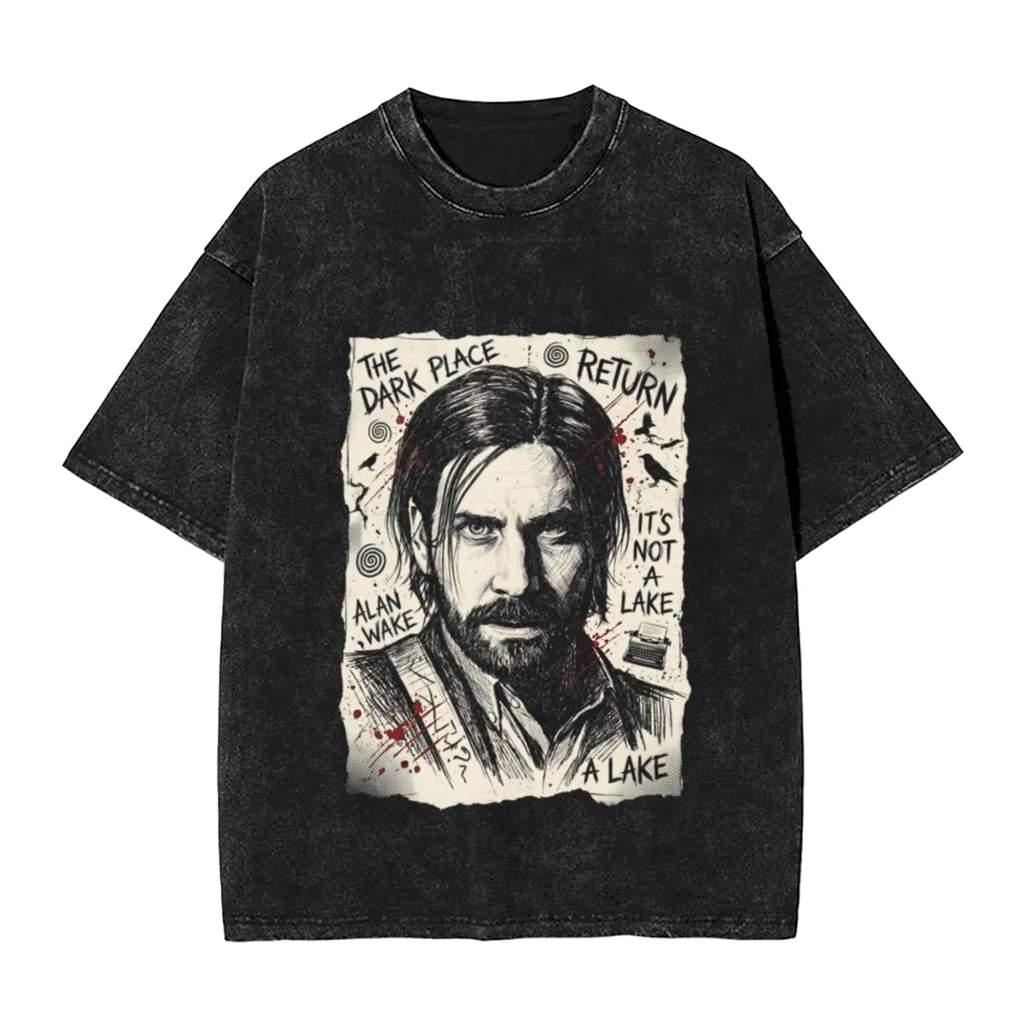 Alan Wake Alan Wake 2 Grunge Video Game Streetwear Tee Unique Stylish A Vintage Oversized Cotton Unisex T-Shirts