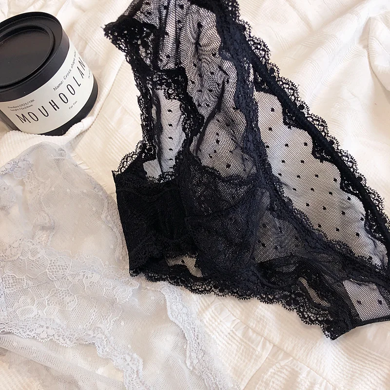 Lace underpants sexy low-rise briefs gentle mesh point girl's underwear breathable comfortable leggings briefs