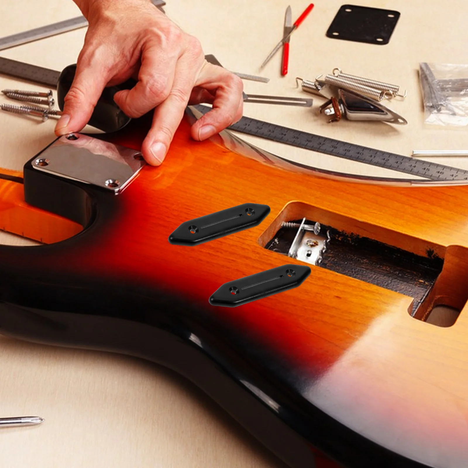 

5pcs Electric Guitar Accessories 5 Way Switch Plate Cover Plastic Toggle Lever Switches Plates For Protection Modification