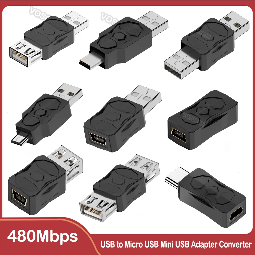 USB zu Micro USB Mini USB Adapter Konverter USB Stecker Buchse Konverter 480 MBit/s