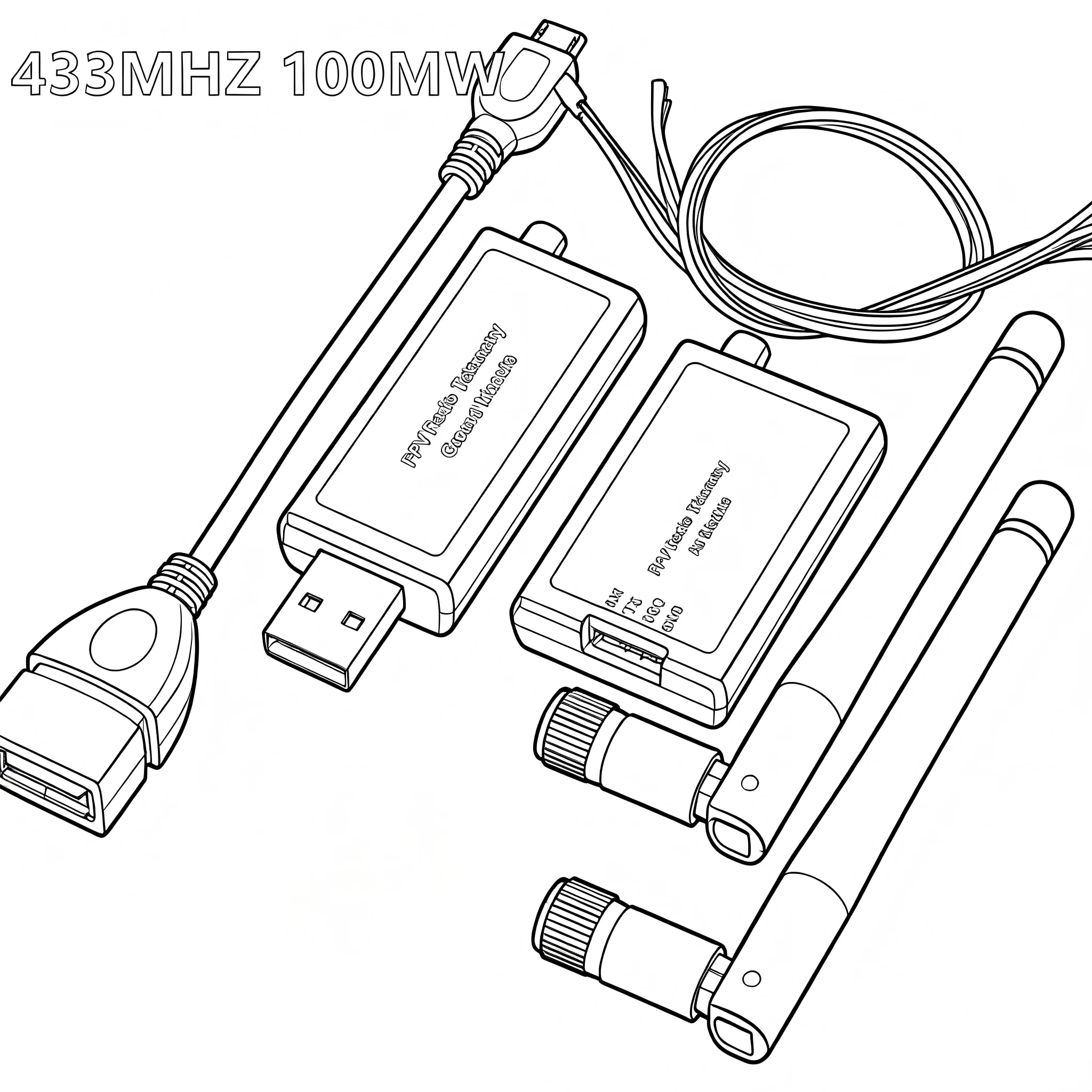 3DR Radio V5 Telemetry 433Mhz 915Mhz 100MW/500MW Air and Ground Data Transmit Module with OTG cables for APM2.8 2.4.8