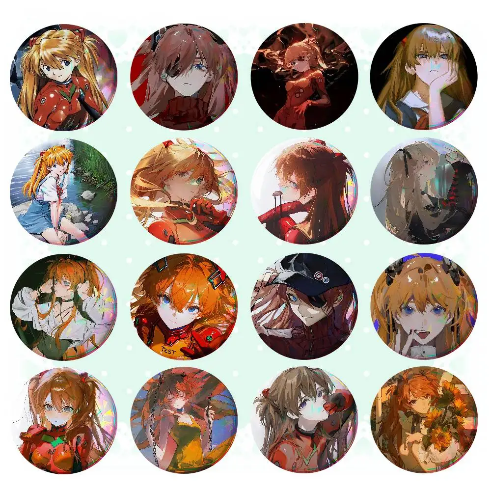 Cute A-Asuka Lang-leys Badges Tinplate Soft Button Pin Brooch Metal Badge Custom Jewelry Accessories Hat Bag Lapel