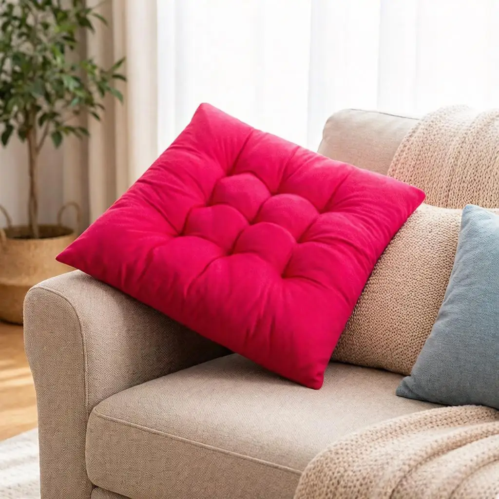 Cojín Suave para Asiento de Hogar, Cojín Cuadrado Cómodo para Sofá Familiar, Cojín Duradero de Color Sólido para Silla