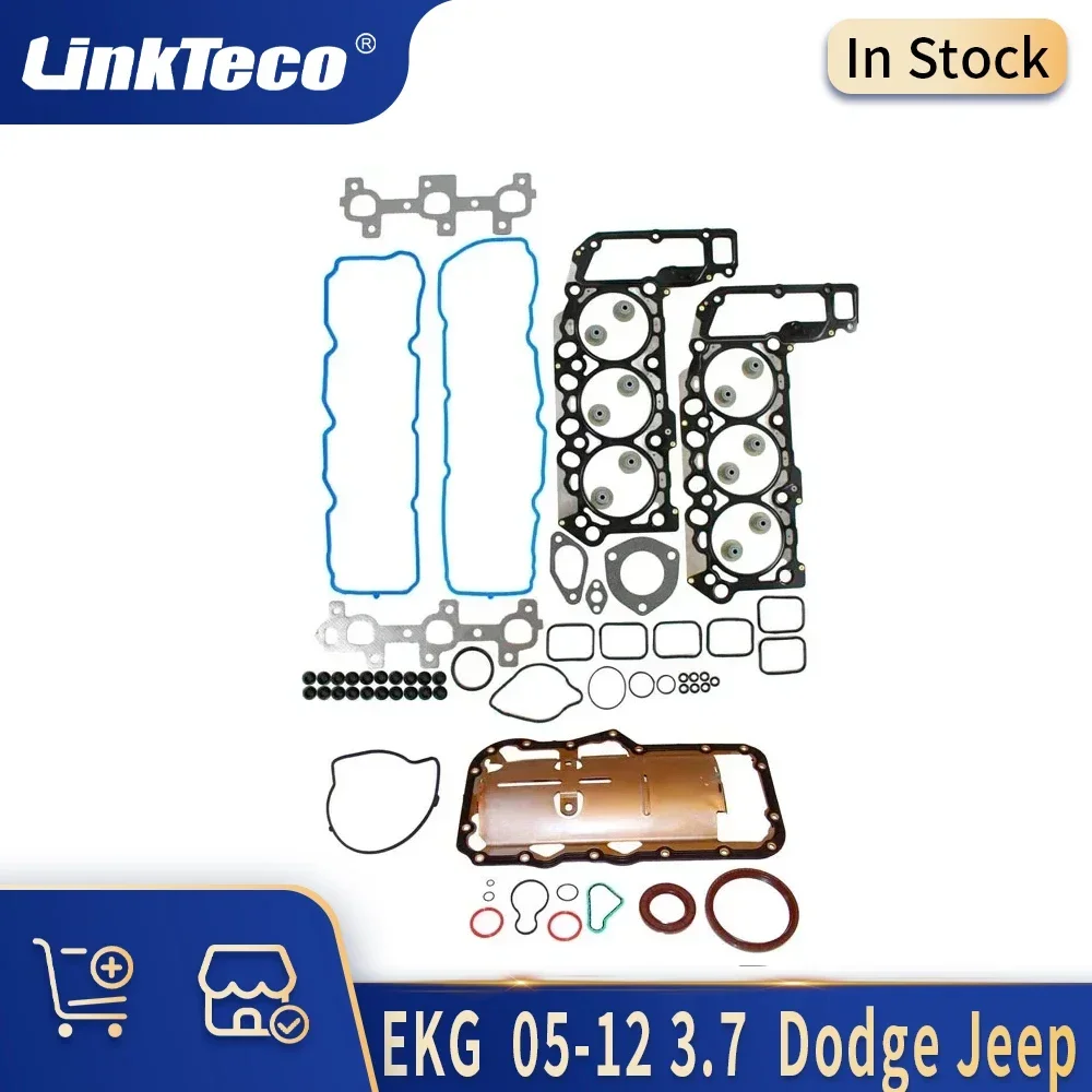 Piston & Ring Timing Chain Kit Oil Water Pump Main & Con rod Bearing Engine Rebuild Kit 3.7 L 06-12 EKG For JEEP DODGE RAM 3.7L