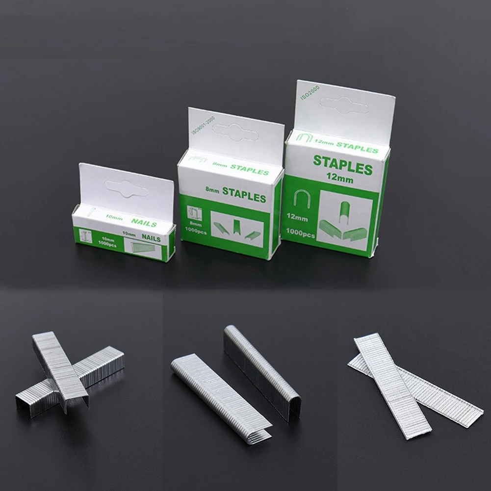 U/T/الباب على شكل مسمار على شكل Staples1000Pcs الديكور الداخلي معالجة الخشب أدوات الخط الثابت DIY بها بنفسك ورشة عمل البستنة المنزلية