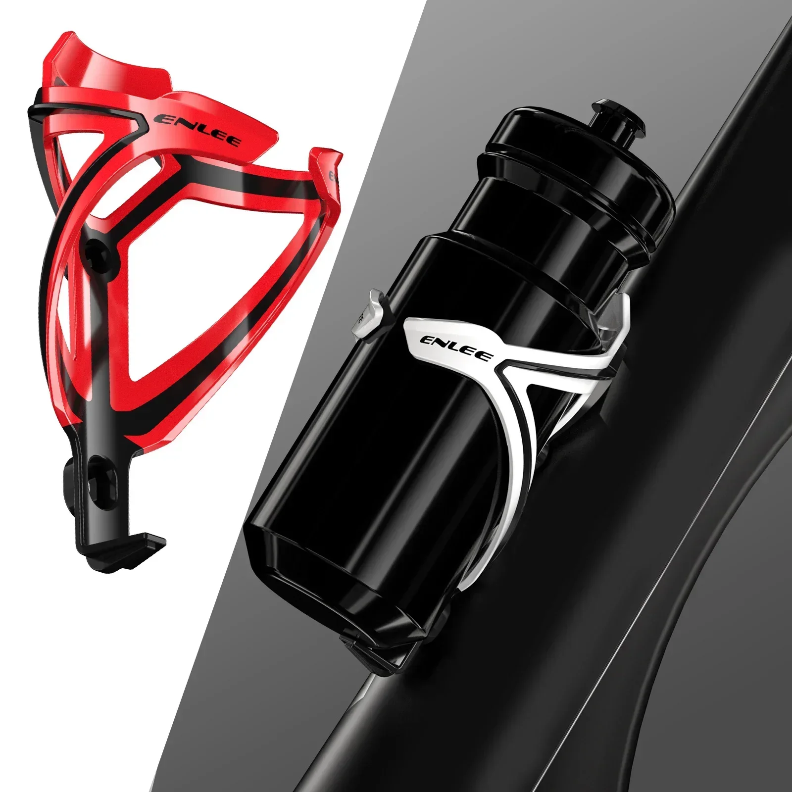 Ultra Light Fiberglass & Polycarbonate Water Bottle Cage for Mountain Bikes Dynamic Two Color Injection Molding