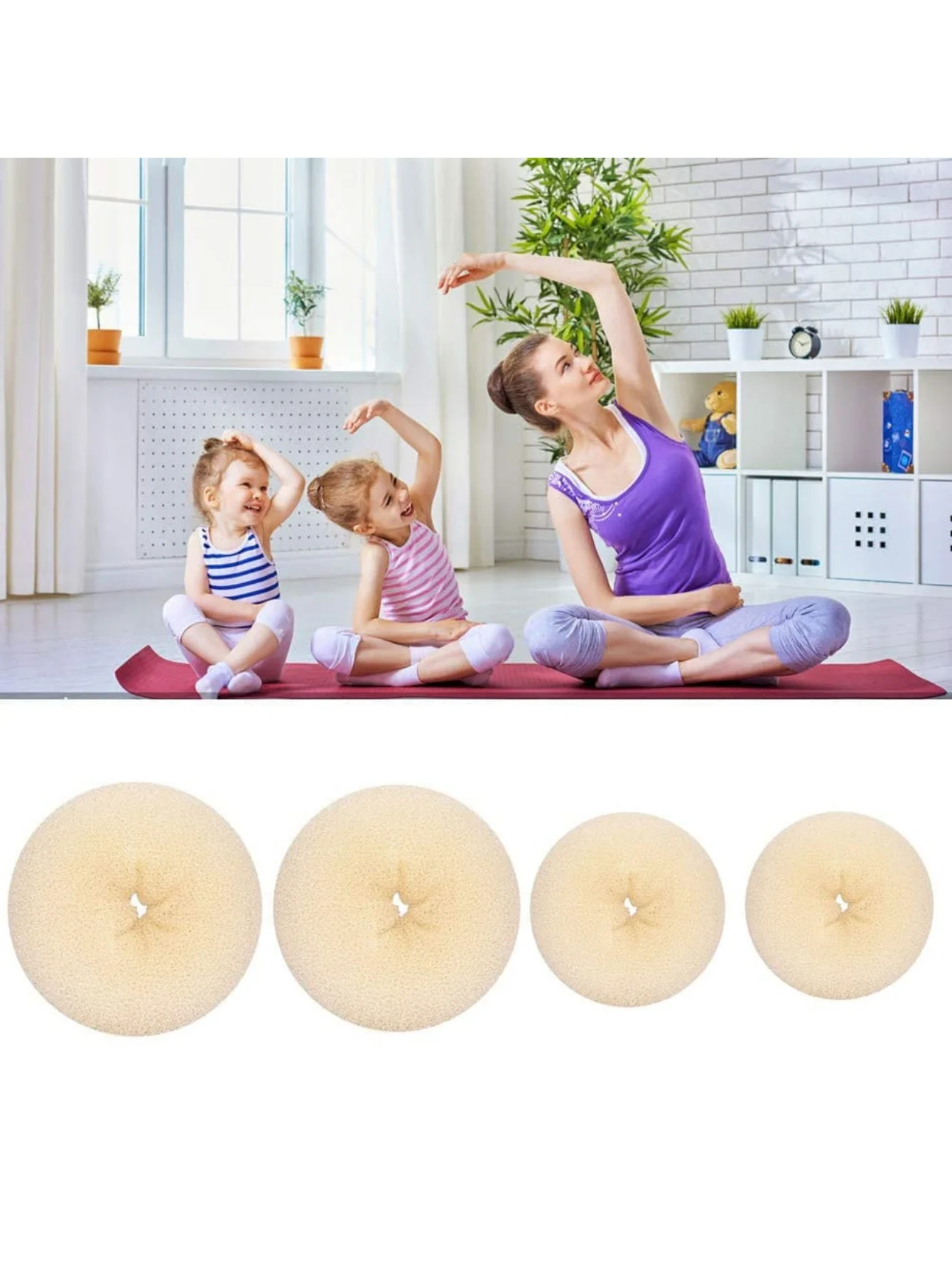 14-teiliges Dutt-Maker-Set: Haar-Donut-Shaper in 4 Größen + Haarnadeln, perfekt zum Erstellen eleganter Hochsteckfrisuren – Detail 7