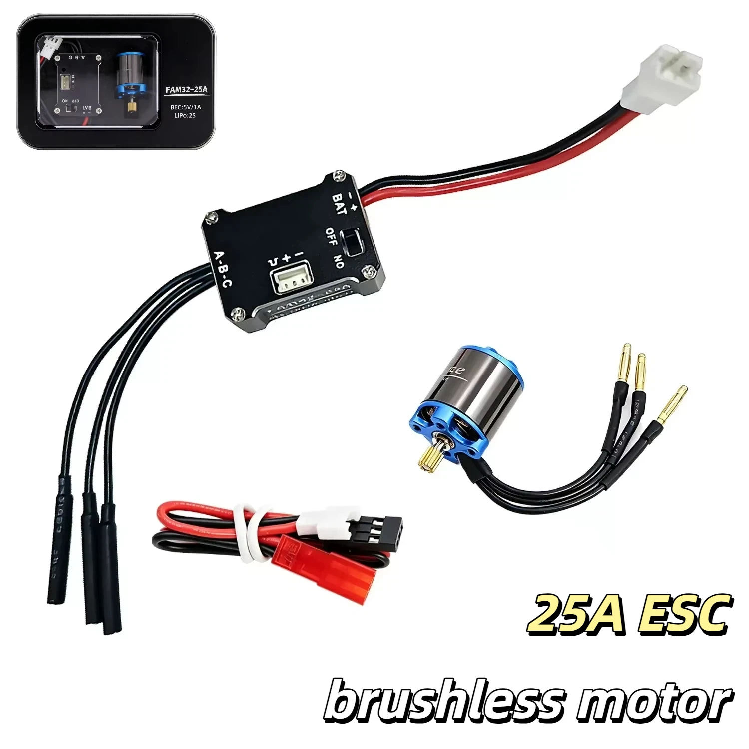 

FAM32 Brushless Motor Esc Combo 1212 5000KV Outrunner 25A Esc For Rc Crawler Car Scx24 Tx4m Fcx18 Scx30 Upgrade Parts