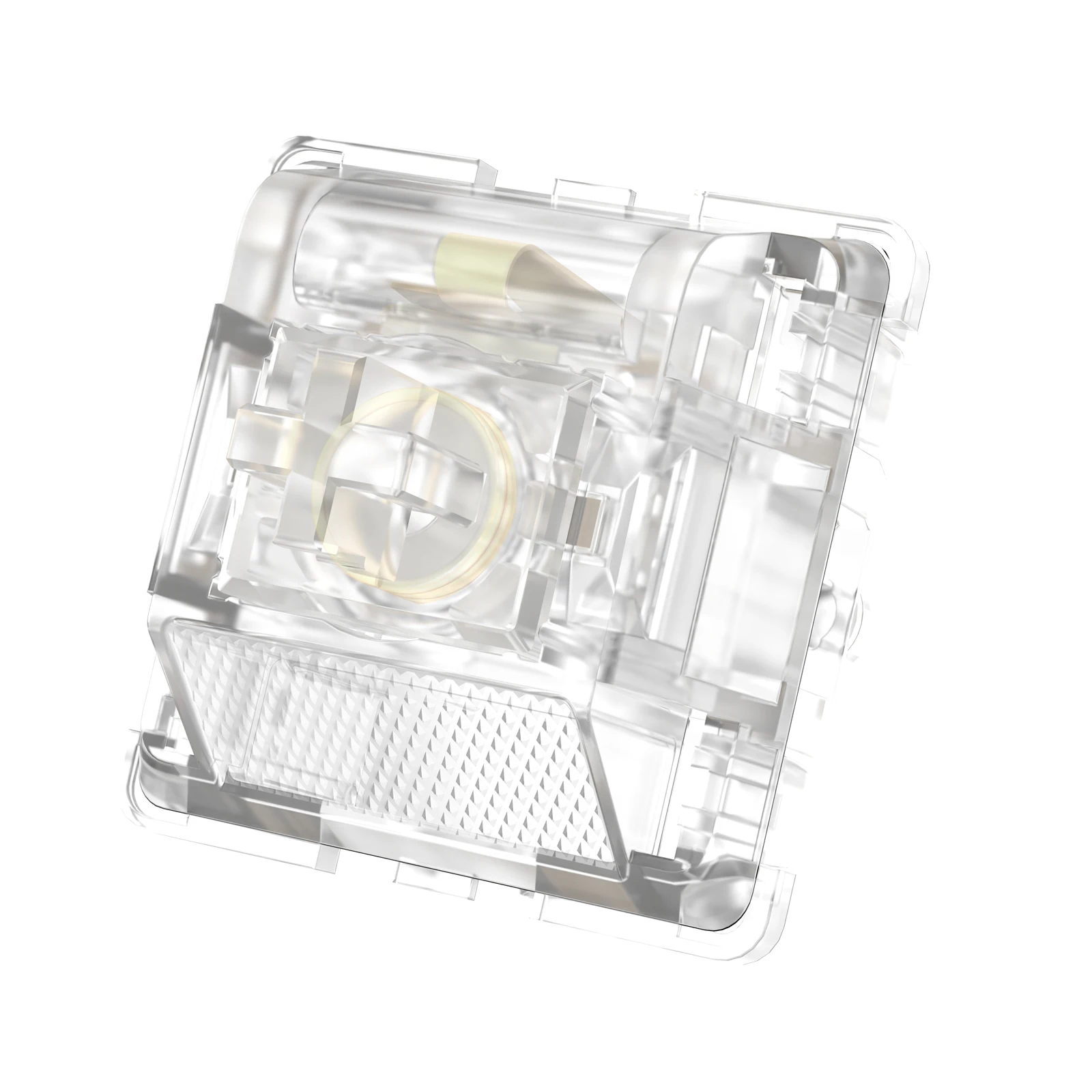 DUROCK Ice King Tactile Switches, 68g Progressive Spring Transparent Clear RGB Switch, 5 Pins Lubed T1 Tactile Mechanical Switch