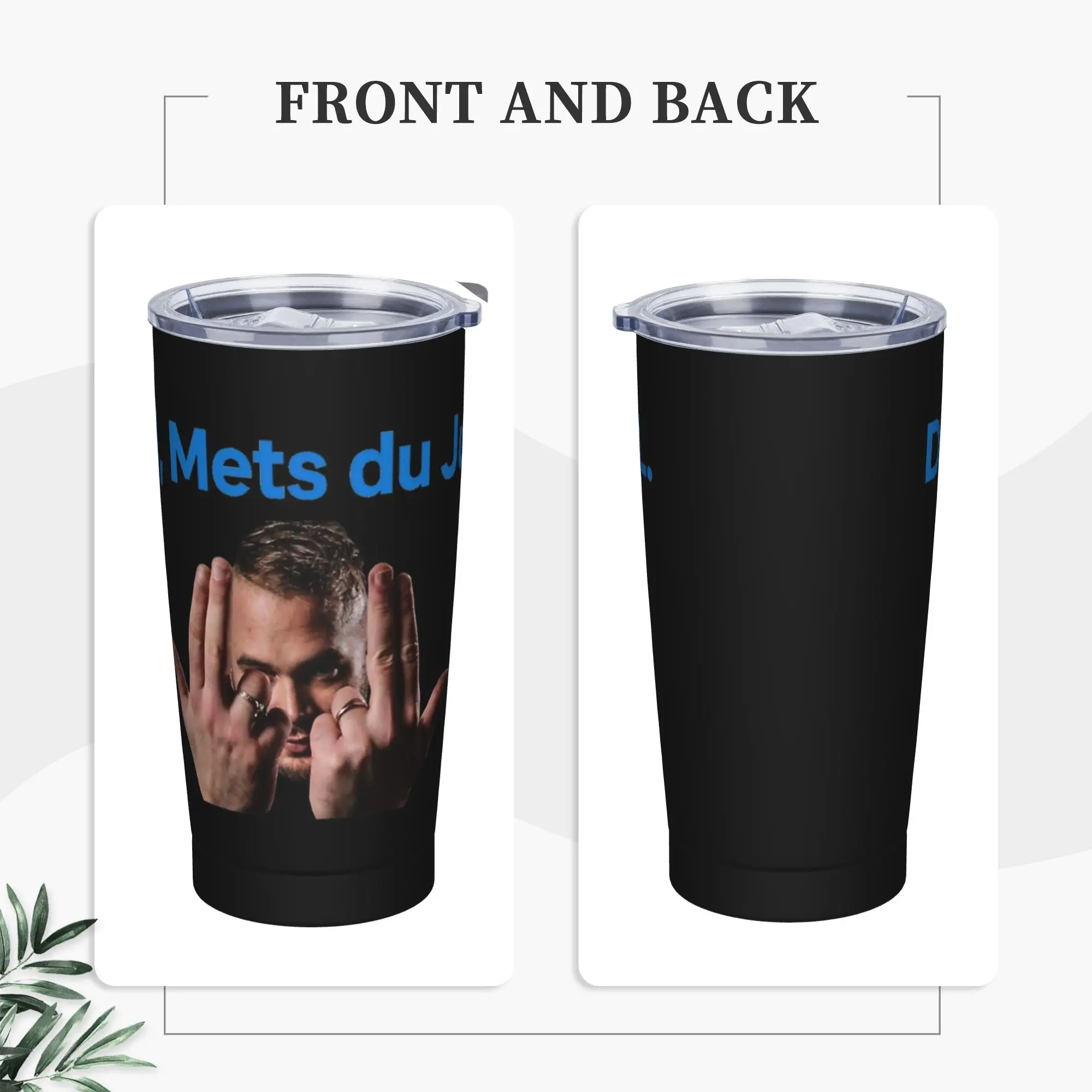 Stainless Steel Tumbler DJ Mets du JuL Rapper  Coffee Mug  Insulated Hot Drinks Mugs Cup Camping Water Bottle