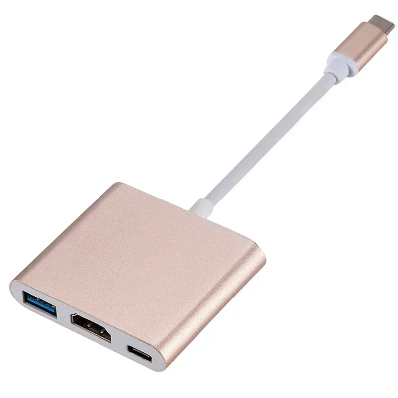 YP HDMI VGA USB 3.0 Digital AV Multi Port Adapter Thunderbolt To 4K 1080P Fast Charging Port MacBook 4-in-1 C-Type Adapter Hub