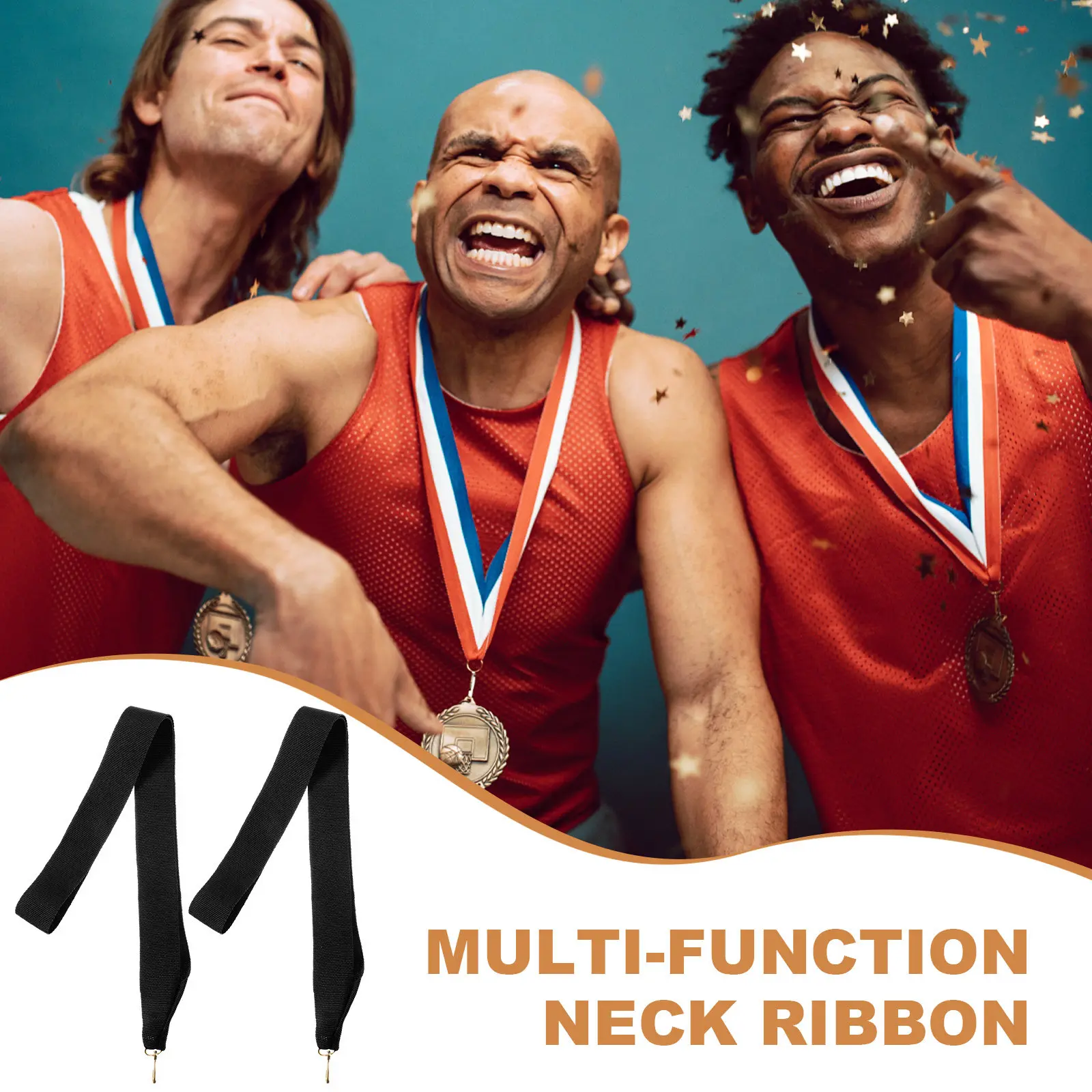 10Pcs Medal Ribbon Straps Neck Lanyards for Sports Awards School Competitions Party Favors Relay Races Team Events