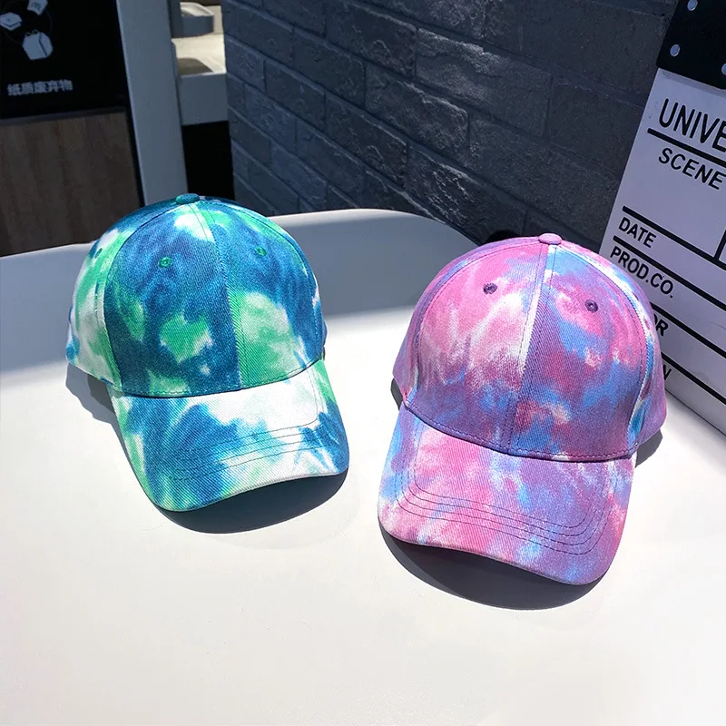 New Colorful Tie-dye Baseball Cap Unisex Fashion Spring Men Women Lovers Hat Cap Outdoor Sports Adjustable Sun Graffiti Bones